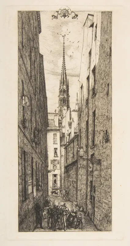 La Rue des Chantres, Paris Wall Art by Charles Meryon - High-Resolution Digital Print