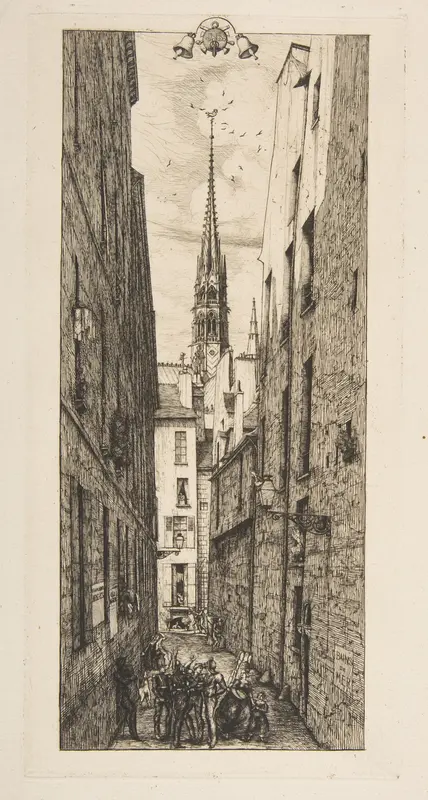 La Rue des Chantres (Rue des Chantres, Paris) Wall Art by Charles Meryon - High-Resolution Digital Print