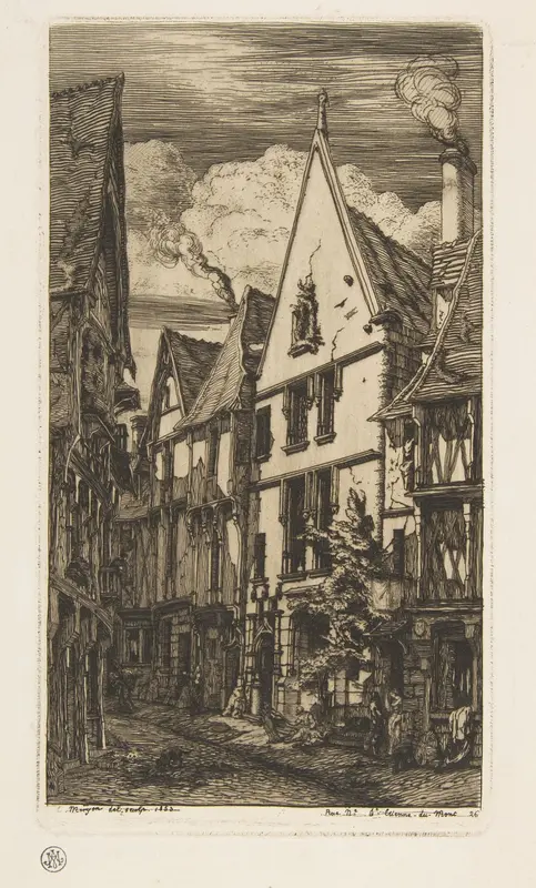 La Rue des Toiles, Bourges Wall Art by Charles Meryon - High-Resolution Digital Print