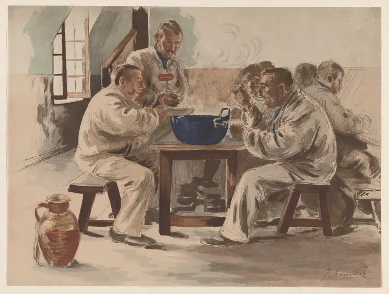 La soupe à la chambrée, from "L'Estampe Moderne" Wall Art by Jacques Baseilhac - High-Resolution Digital Print