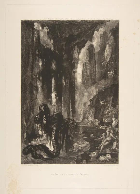 La Tête et la queue du serpent Wall Art by Félix Bracquemond - High-Resolution Digital Print