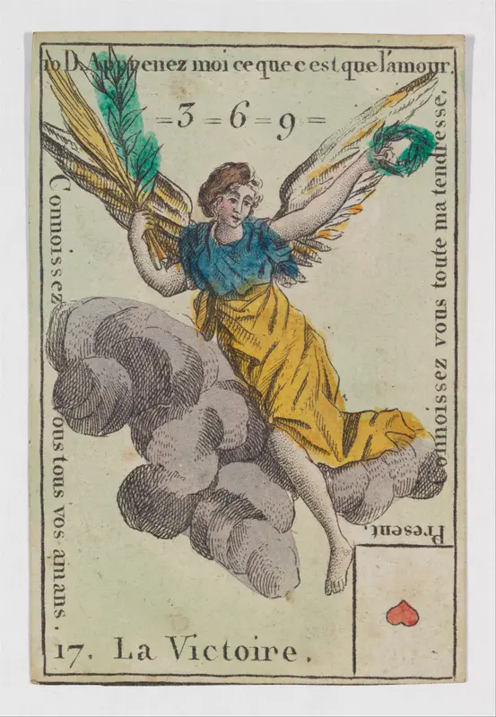 La Victoire, from the playing cards (for quartets) "Costumes des Peuples Étrangers" Wall Art by Anonymous, French, 18th century - High-Resolution Digital Print