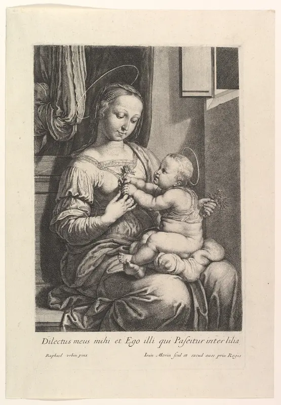 La Vierge a l'enfant, a la rose Wall Art by Jean Morin - High-Resolution Digital Print