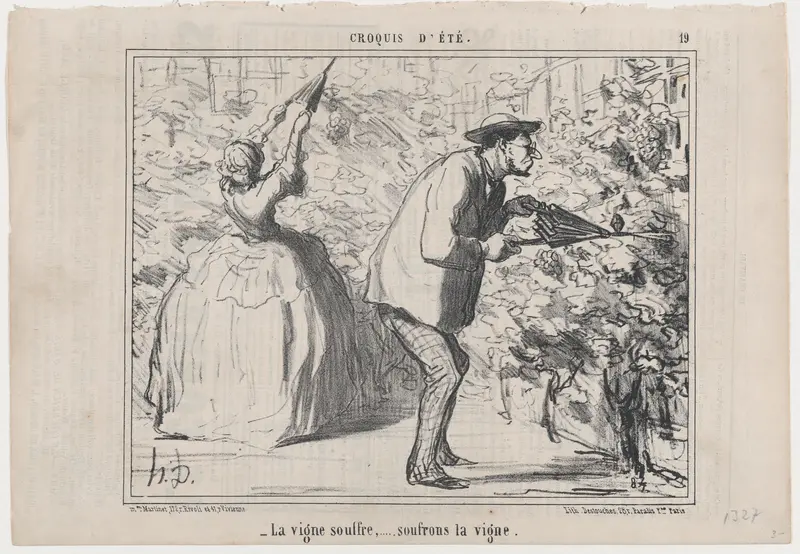 La vigne souffre,... soufrons la vigne, from "Croquis d'Été" Wall Art by Honoré Daumier - High-Resolution Digital Print