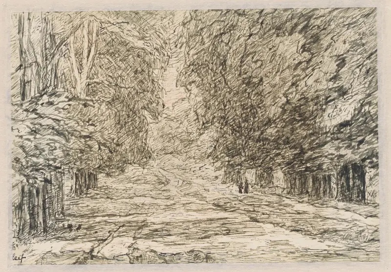 Laan met aan weerzijden bomen te Kleve Wall Art by Carel Nicolaas Storm van 's-Gravesande - High-Resolution Digital Print