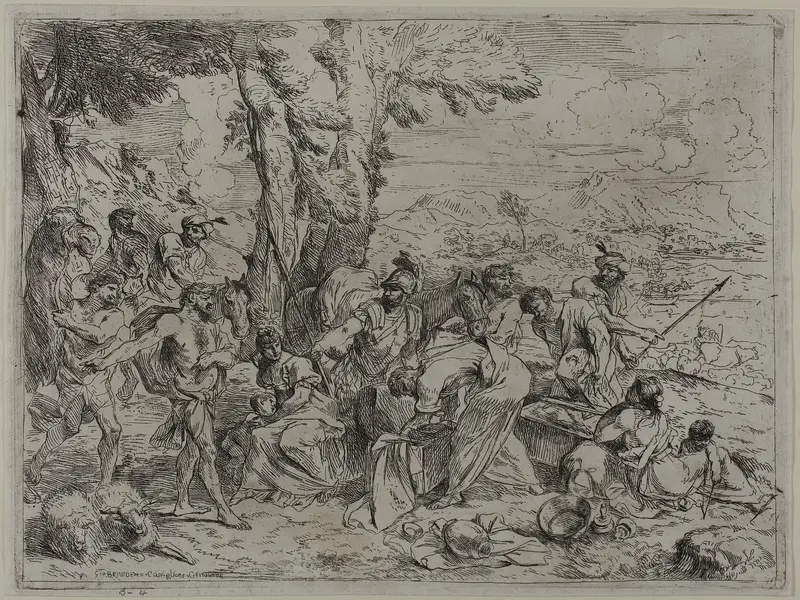 Laban Searching for Family Idols among the Possessions of Joseph Wall Art by Giovanni Benedetto Castiglione - High-Resolution Digital Print