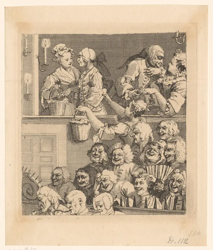 Lachend publiek in een theater Wall Art by William Hogarth - High-Resolution Digital Print