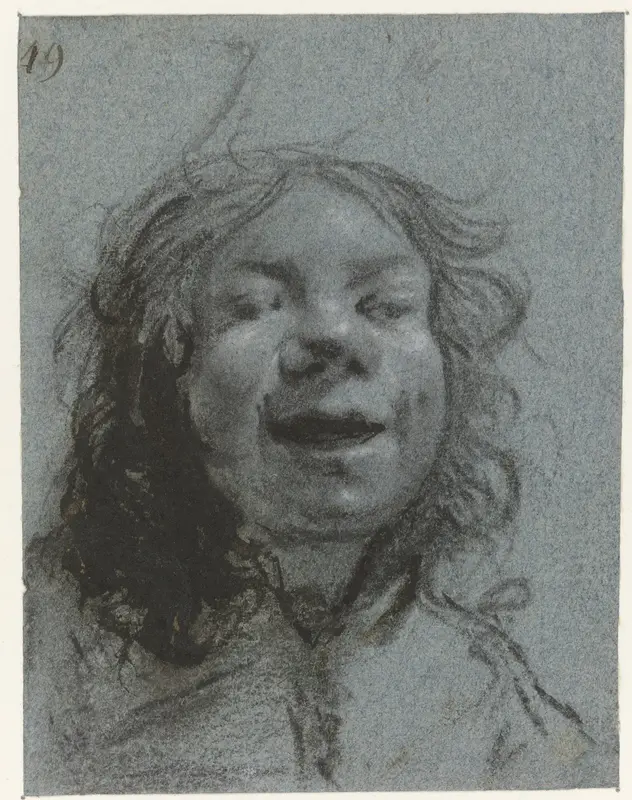 Lachend zelfportret, van voren Wall Art by Moses ter Borch - High-Resolution Digital Print
