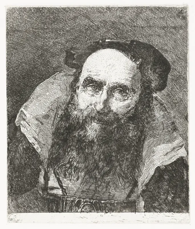 Lachende oude man Wall Art by Giovanni Domenico Tiepolo - High-Resolution Digital Print