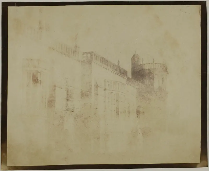 Lacock Abbey, South Front Towards Sharington's Tower Wall Art by William Henry Fox Talbot - High-Resolution Digital Print