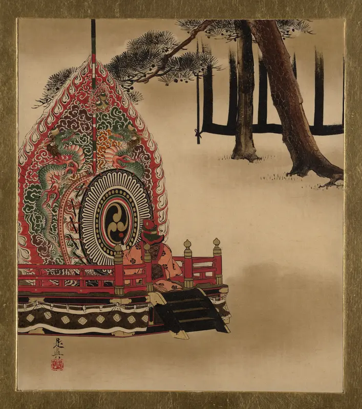 Lacquer Paintings of Various Subjects: Drum for Gagaku Dance