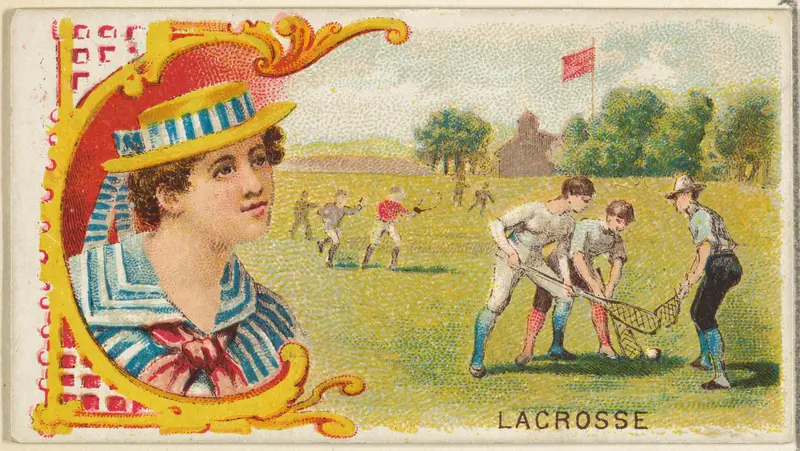 Lacrosse, from the Games and Sports series (N165) for Old Judge Cigarettes Wall Art by Goodwin & Company - High-Resolution Digital Print