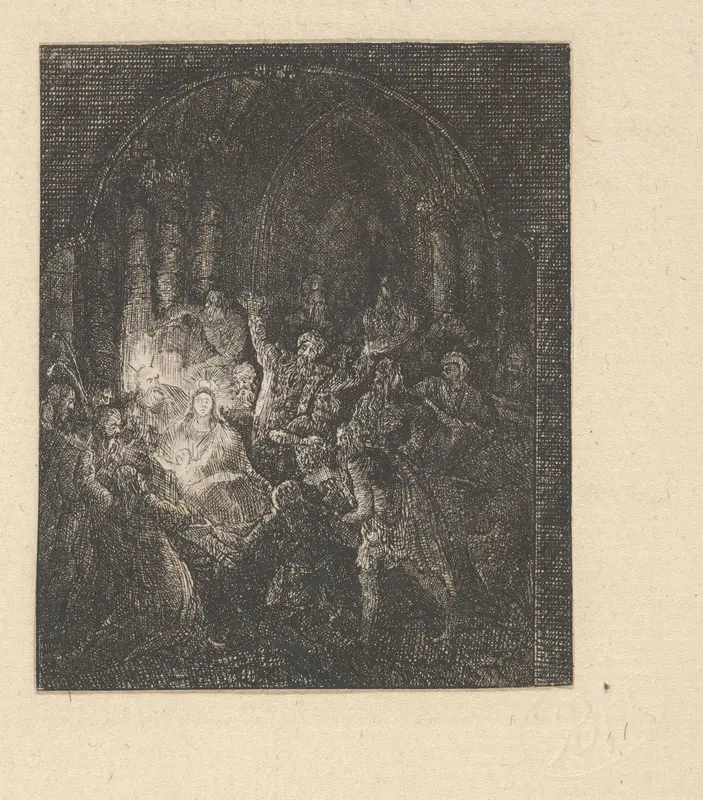 L'Adoration des Bergers (The Adoration of the Shepherds) Wall Art by Rodolphe Bresdin - High-Resolution Digital Print