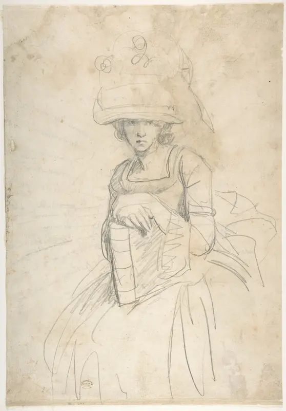 Lady Holding a Book (recto); Plan of Placing Colors on a Palette (verso) Wall Art by George Romney - High-Resolution Digital Print
