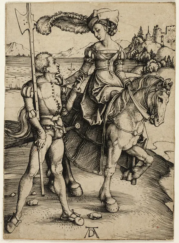 Lady on Horseback and Landsknecht