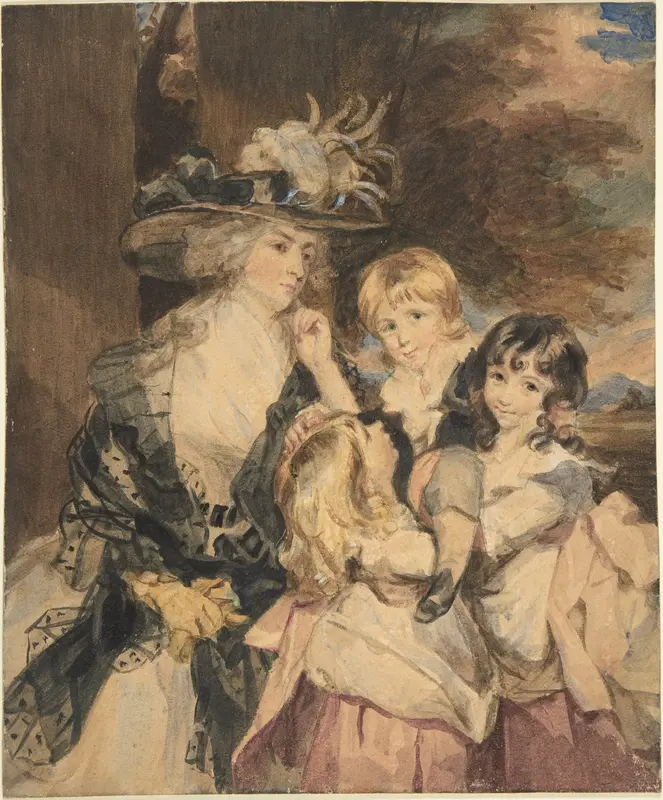 Lady Smith and Her Children Wall Art by Simon Jacques Rochard - High-Resolution Digital Print
