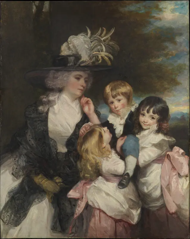 Lady Smith (Charlotte Delaval) and Her Children (George Henry, Louisa, and Charlotte) Wall Art by Sir Joshua Reynolds - High-Resolution Digital Print