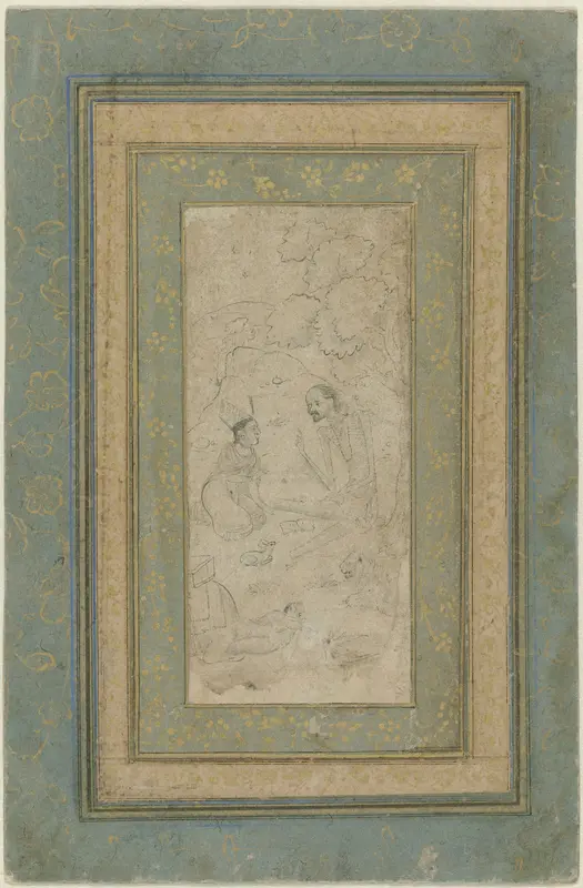 Laila en Majnun in de wildernis Wall Art by anonymous - High-Resolution Digital Print