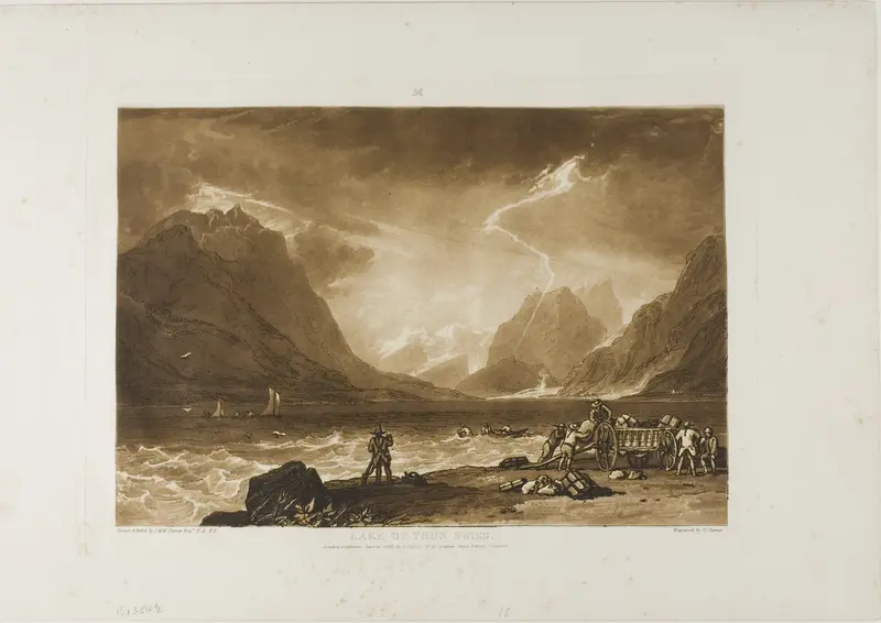 Lake of Thun, plate 15 from Liber Studiorum Wall Art by Joseph Mallord William Turner - High-Resolution Digital Print