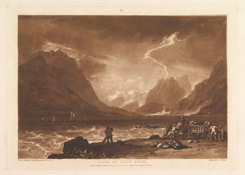 Lake of Thun, Swiss (Liber Studiorum, part III, plate 15) Wall Art by Joseph Mallord William Turner - High-Resolution Digital Print