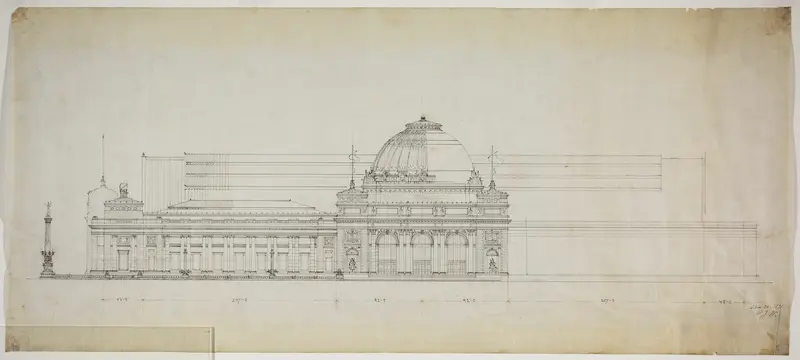 Lakefront Exhibition Hall, Chicago, Illinois, Elevation