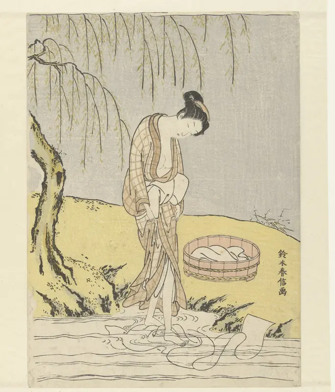 Laken wassende vrouw Wall Art by Unknown - High-Resolution Digital Print