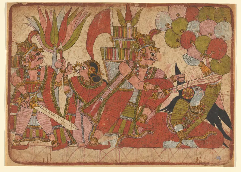 Lakshmana mutilates Surpanakha Wall Art by anonymous - High-Resolution Digital Print