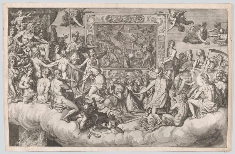Lament of the Art of Painting (Upper Half) Wall Art by Cornelis Cort - High-Resolution Digital Print