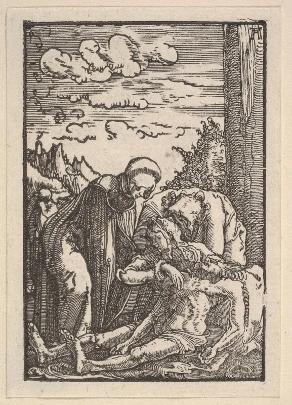 Lamentation, from "The Fall and Salvation of Mankind Through the Life and Passion of Christ" Wall Art by Albrecht Altdorfer - High-Resolution Digital Print