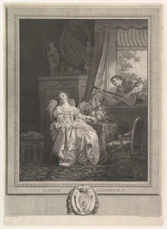 L'Amour a L'Espagnole Wall Art by Augustin de Saint-Aubin - High-Resolution Digital Print