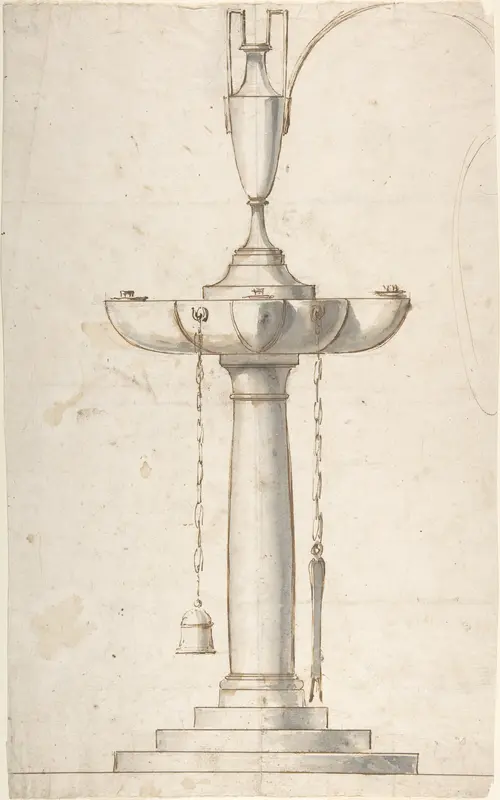 Lamp with Four Wicks Wall Art by Anonymous, Italian, 19th century - High-Resolution Digital Print