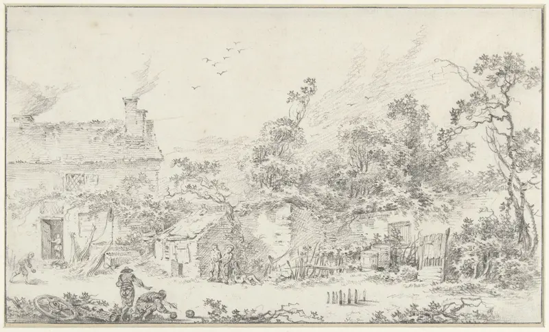 Landelijke behuizing in bosrijke omgeving Wall Art by Jean Baptiste Pillement - High-Resolution Digital Print