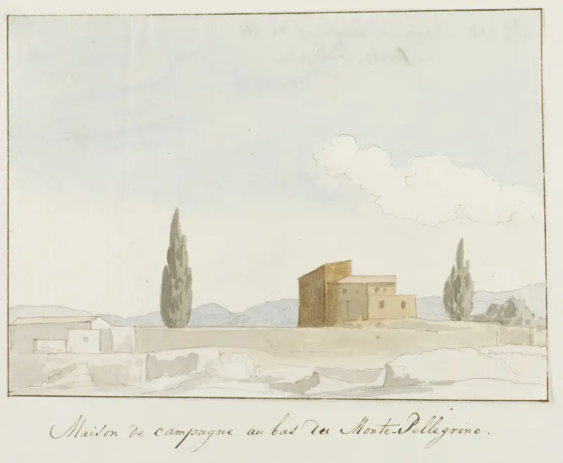 Landhuis aan voet van Monte Pellegrino Wall Art by Louis Ducros - High-Resolution Digital Print