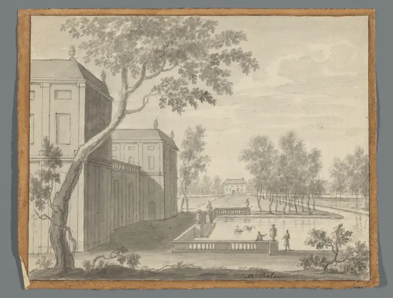 Landhuis met vijver Wall Art by Unknown - High-Resolution Digital Print