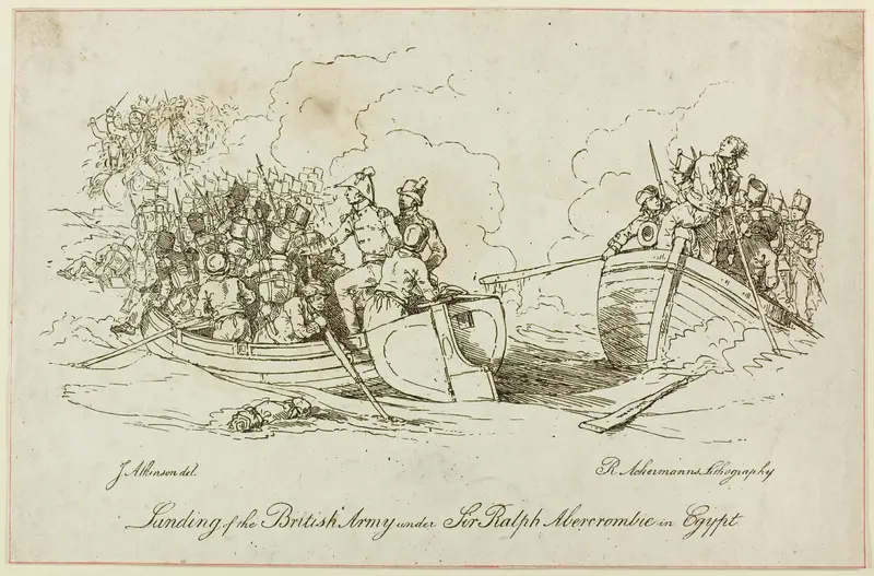Landing of British Army under Abercrombie Wall Art by John Augustus Atkinson - High-Resolution Digital Print