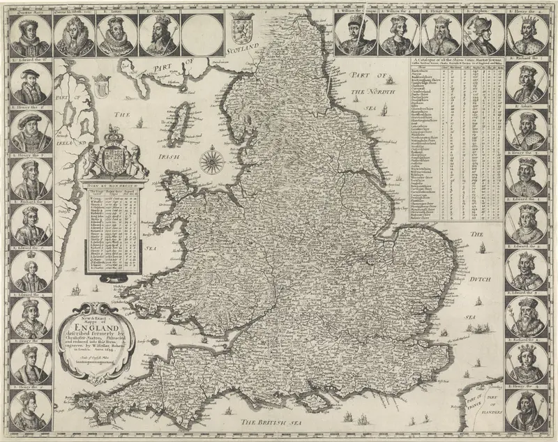 Landkaart van Engeland en Wales Wall Art by Peter Stent - High-Resolution Digital Print