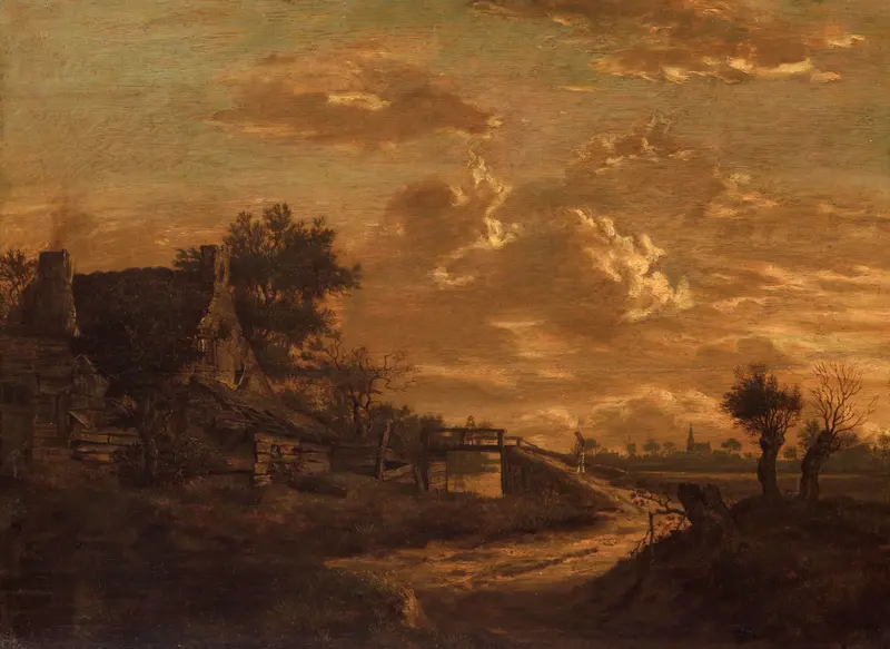Landscape at Sunset Wall Art by Unknown - High-Resolution Digital Print