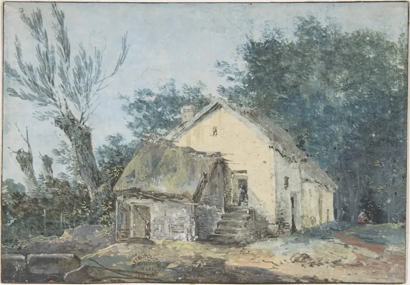 Landscape – Cottage in a Wood Wall Art by Anonymous, French, 18th century - High-Resolution Digital Print