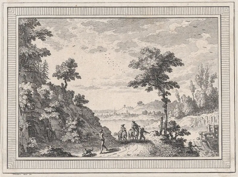 Landscape, from a series of six landscapes dedicated to Madame La Marquise de Pompadour Wall Art by Quentin Pierre Chedel - High-Resolution Digital Print