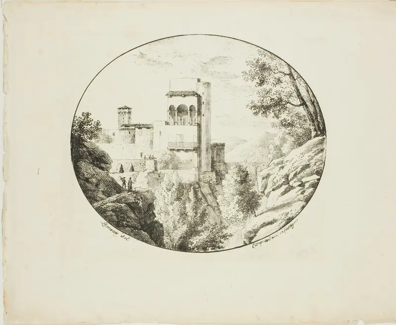 Landscape in an Oval Wall Art by Lameau - High-Resolution Digital Print