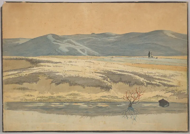 Landscape near Bangsbo, North Jutland, With Two Figures Wall Art by Martinus Rørbye - High-Resolution Digital Print