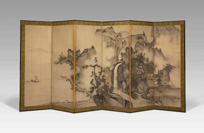 Landscape of the Four Seasons Wall Art by Sesson Shukei - High-Resolution Digital Print