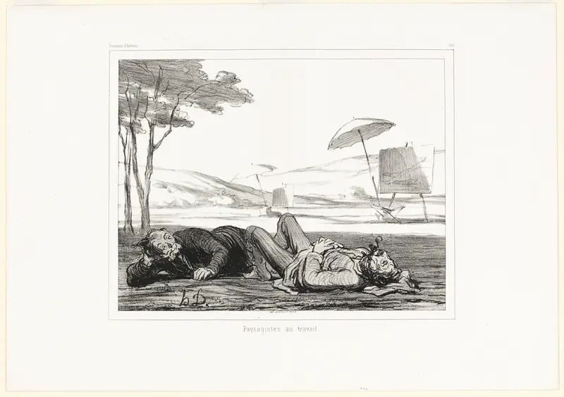 Landscape painters at work, plate 309 from Souvenirs d’artistes