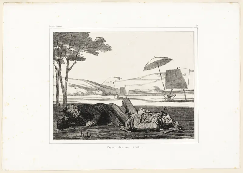 Landscape Painters at Work, plate 309 from Souvenirs d'artistes