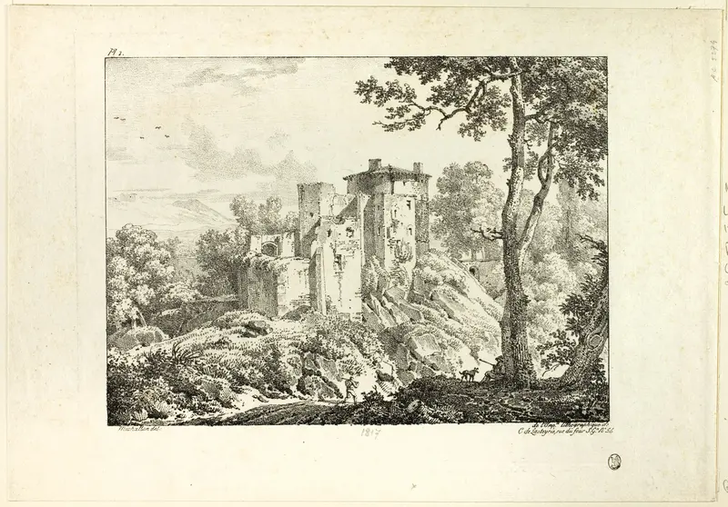 Landscape, plate I Wall Art by Achille Etna Michallon - High-Resolution Digital Print