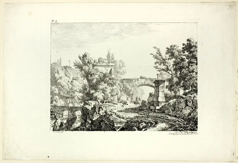 Landscape, plate IV Wall Art by Achille Etna Michallon - High-Resolution Digital Print