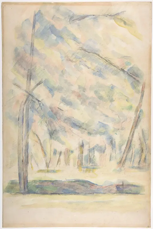 Landscape (recto); Sketch of rocks(?) (verso) Wall Art by Paul Cézanne - High-Resolution Digital Print