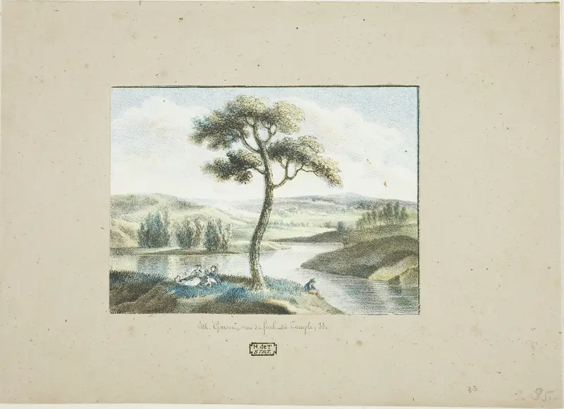 Landscape: River and Hills Wall Art by Victor-René Garson - High-Resolution Digital Print
