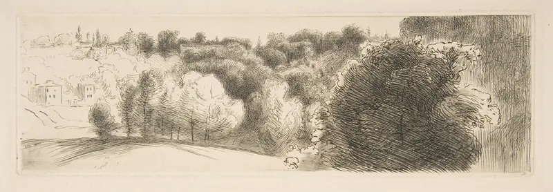 Landscape study, outside Sèvres Wall Art by Félix Bracquemond - High-Resolution Digital Print