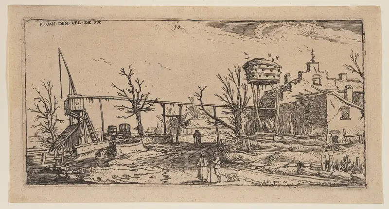 Landscape with a Brewery, from Landscapes Wall Art by Esaias van den Velde, I - High-Resolution Digital Print